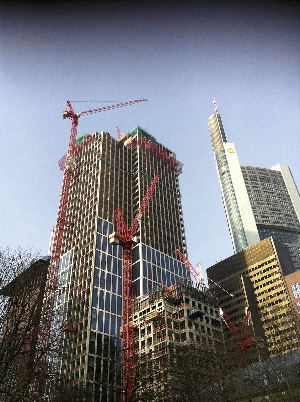 frankfurt, skyscrapers, to build, crane, framework, construction crane, construction site, construction work, city, city construction site, crane arm, crane boom, cranes, urban development, construction site, construction site, construction site, construction site, construction site, construction work